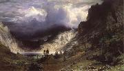 Albert Bierstadt Ein Sturm in den RockY Mountains,Mount Rosalie oil on canvas